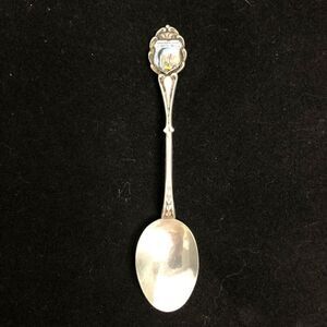 vintage 800 silver spoon enamel top arabian gate north africa 4 inch 9 grams